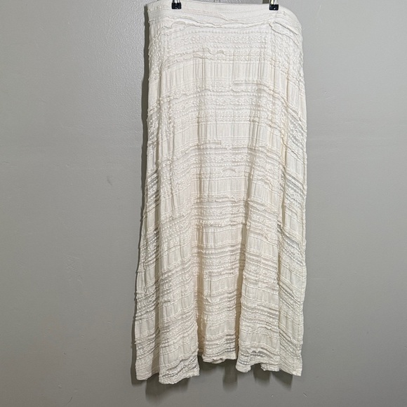 Chico's Cream Textured A-Line Skirt - Picture 1 of 4